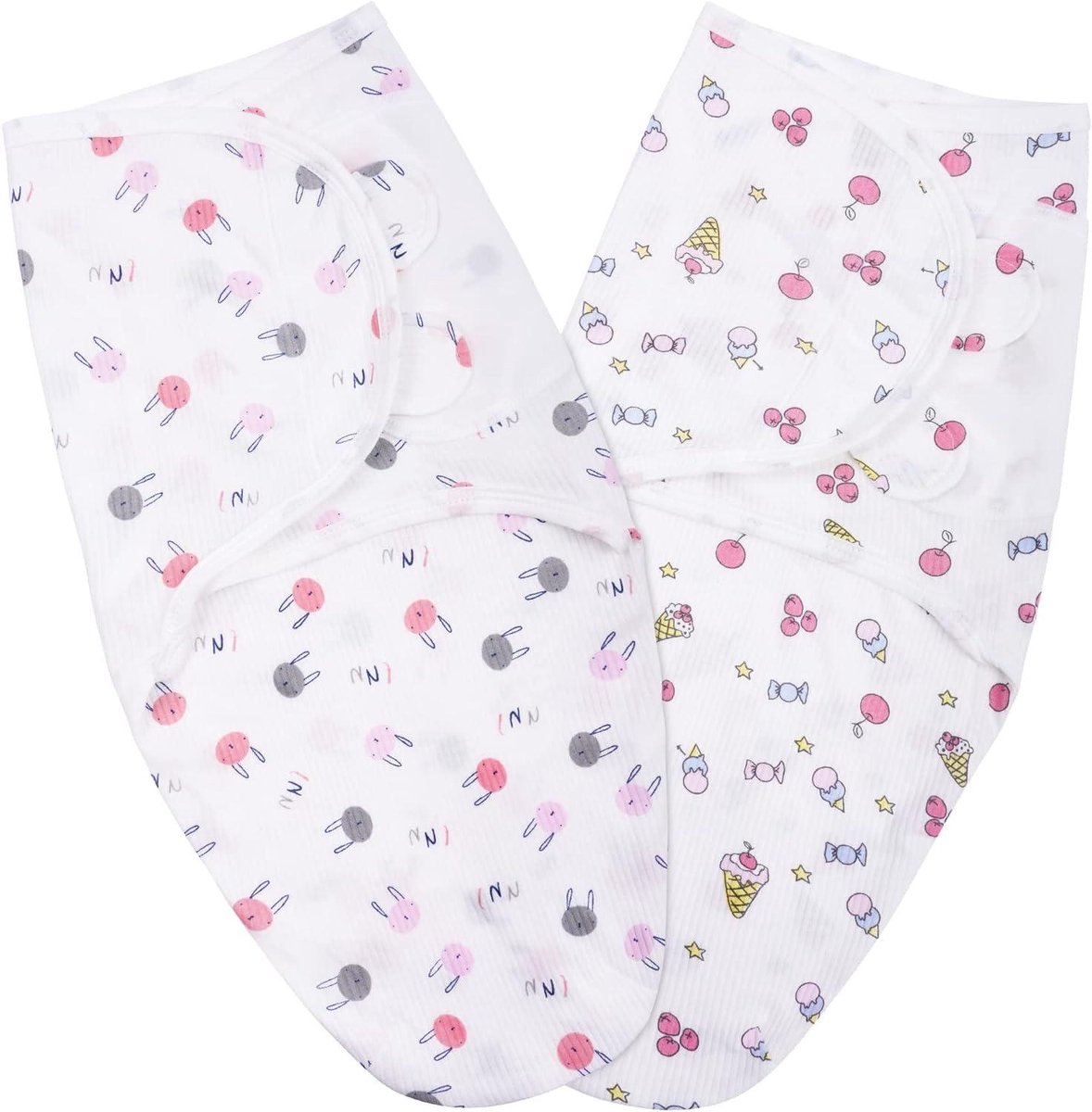 Baby Inbakerdoek - Wikkeldoek Pasgeboren - Veilig Slapen - Ademend Katoen - 2 Stuks - Rood Roze