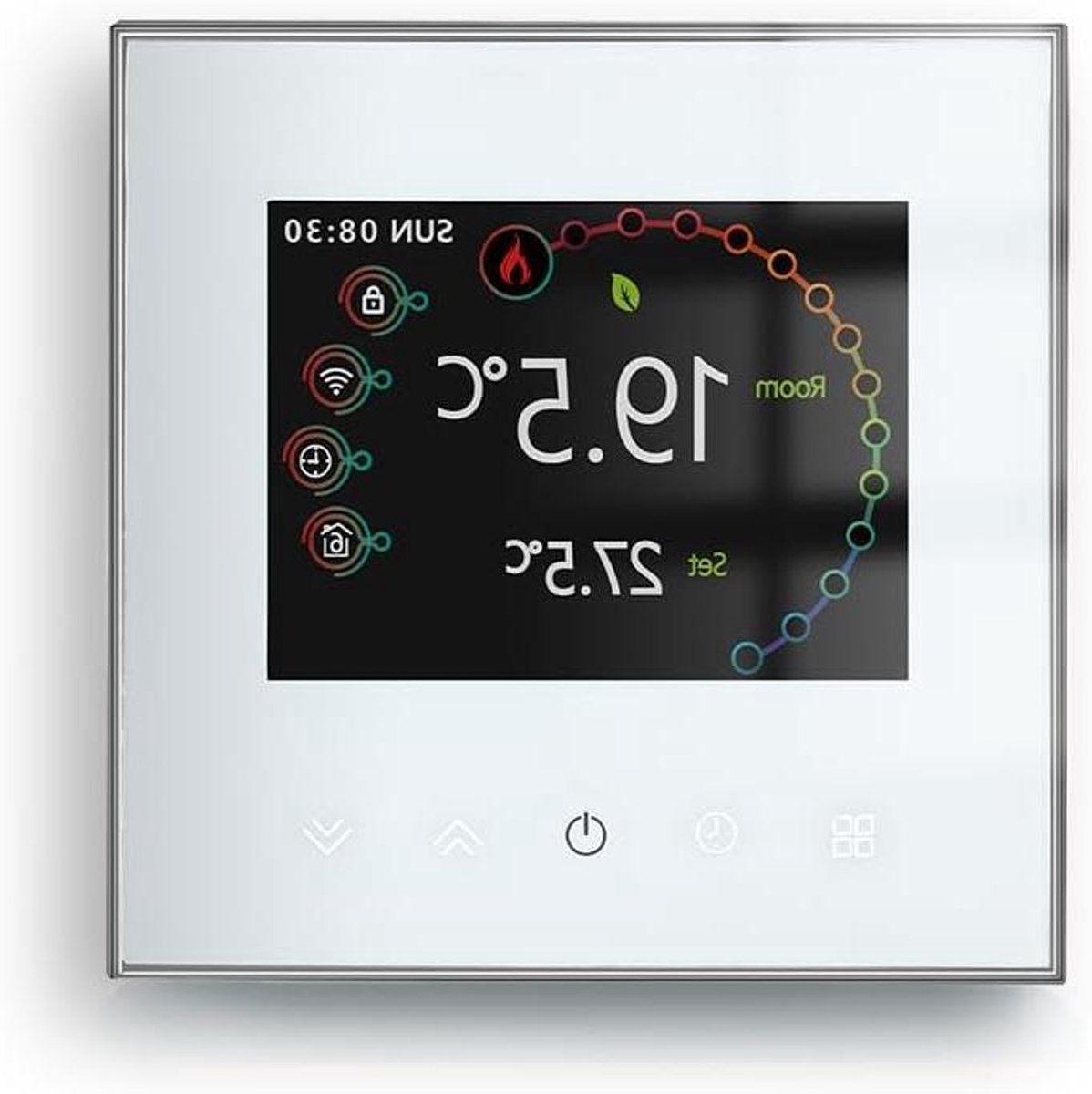 Slimme Thermostaat - Verwarming Bediening - Energie Besparen - Wi-Fi Connectiviteit - 8.8 x 8.8 cm - Wit