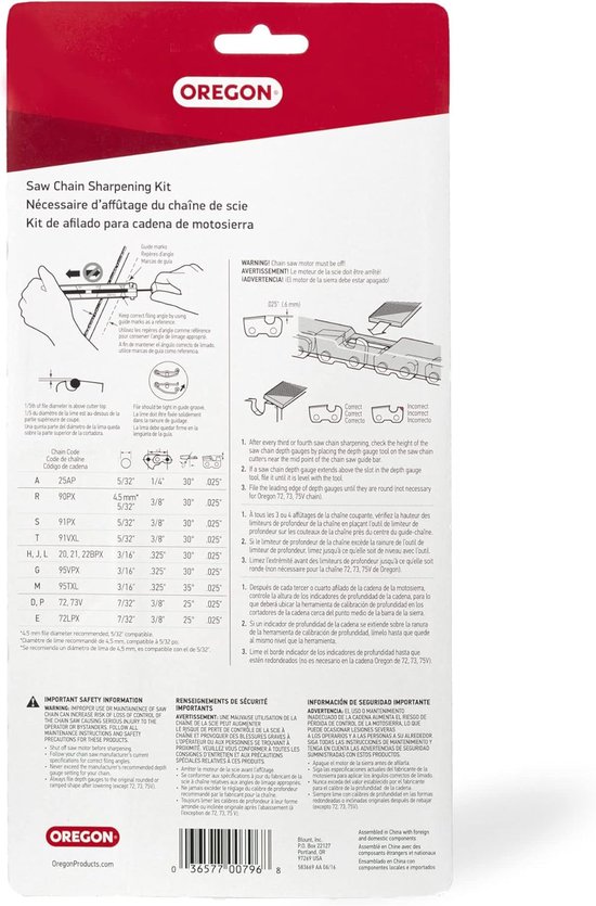 Ketting Slijpset - Zaagketting Onderhoud - Zaagketting Scherp - Gemaakt in Zwitserland - 5/32 inch - Niet gespecificeerd — afbeelding 3