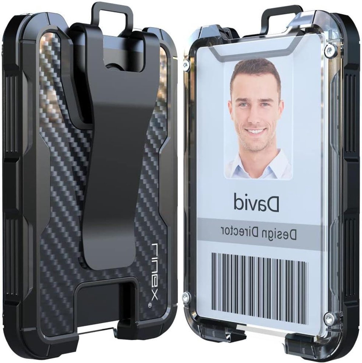 Kaarthouder Badgehouder - Portemonnee Clip - Veilig Kaarten Dragen - RFID Bescherming - Houdt 4 Kaarten - Zwart