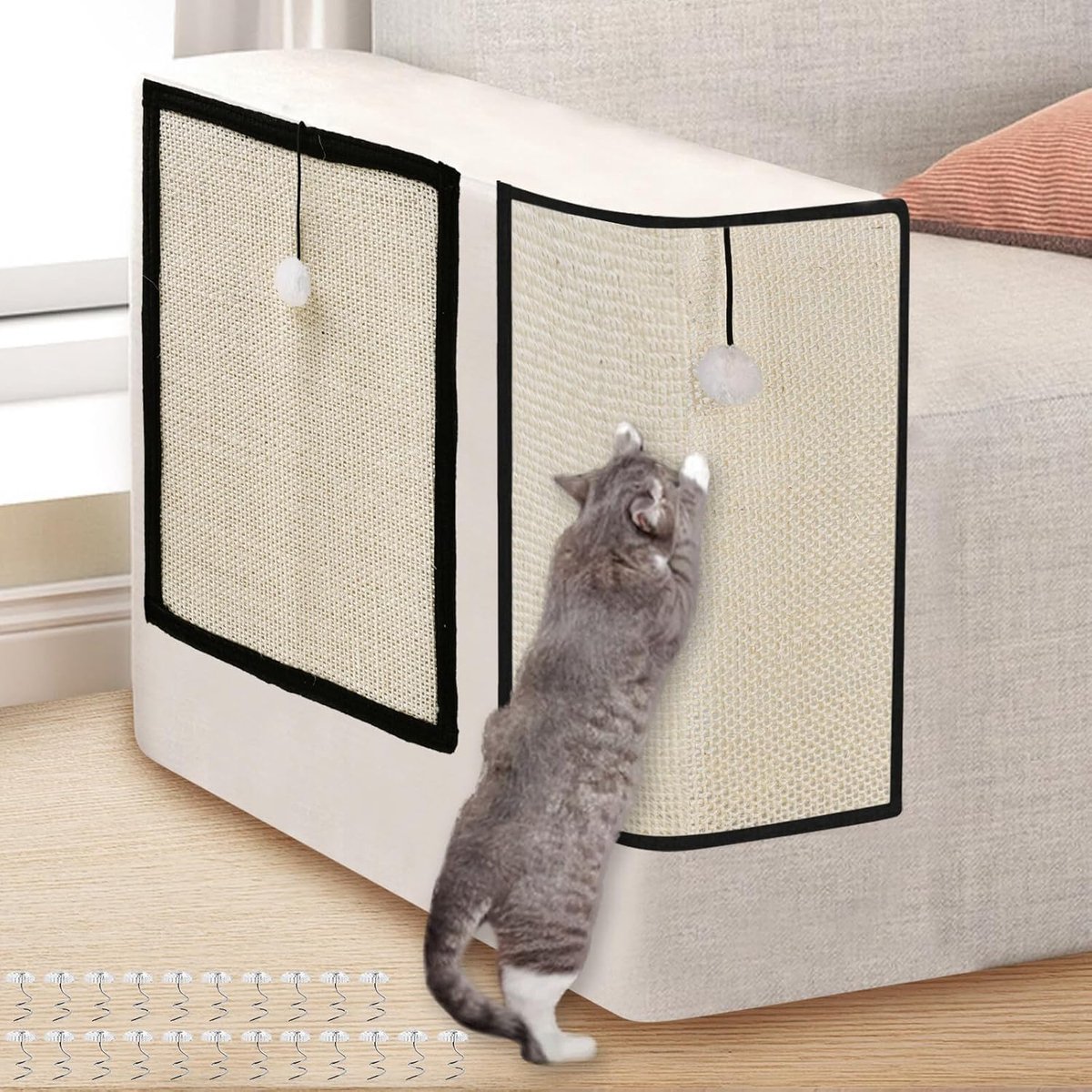 Krabpaal voor bank: 2 stuks tapijt voor katten, 40 x 29 cm