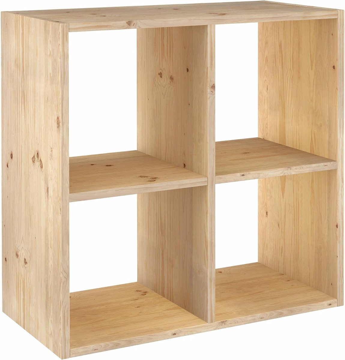 Kit Line Modulair rek, 4 dobbelstenen, dinamic, massief grenenhout, 70,8 x 70,8 x 33 cm