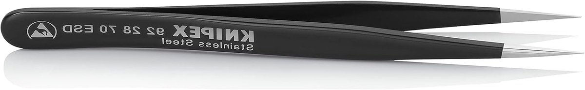Universele Pincet ESD - ESD Pincet Fijne Pincet - Elektronica Reparatie - Antimagnetisch - 110 mm - Zwart