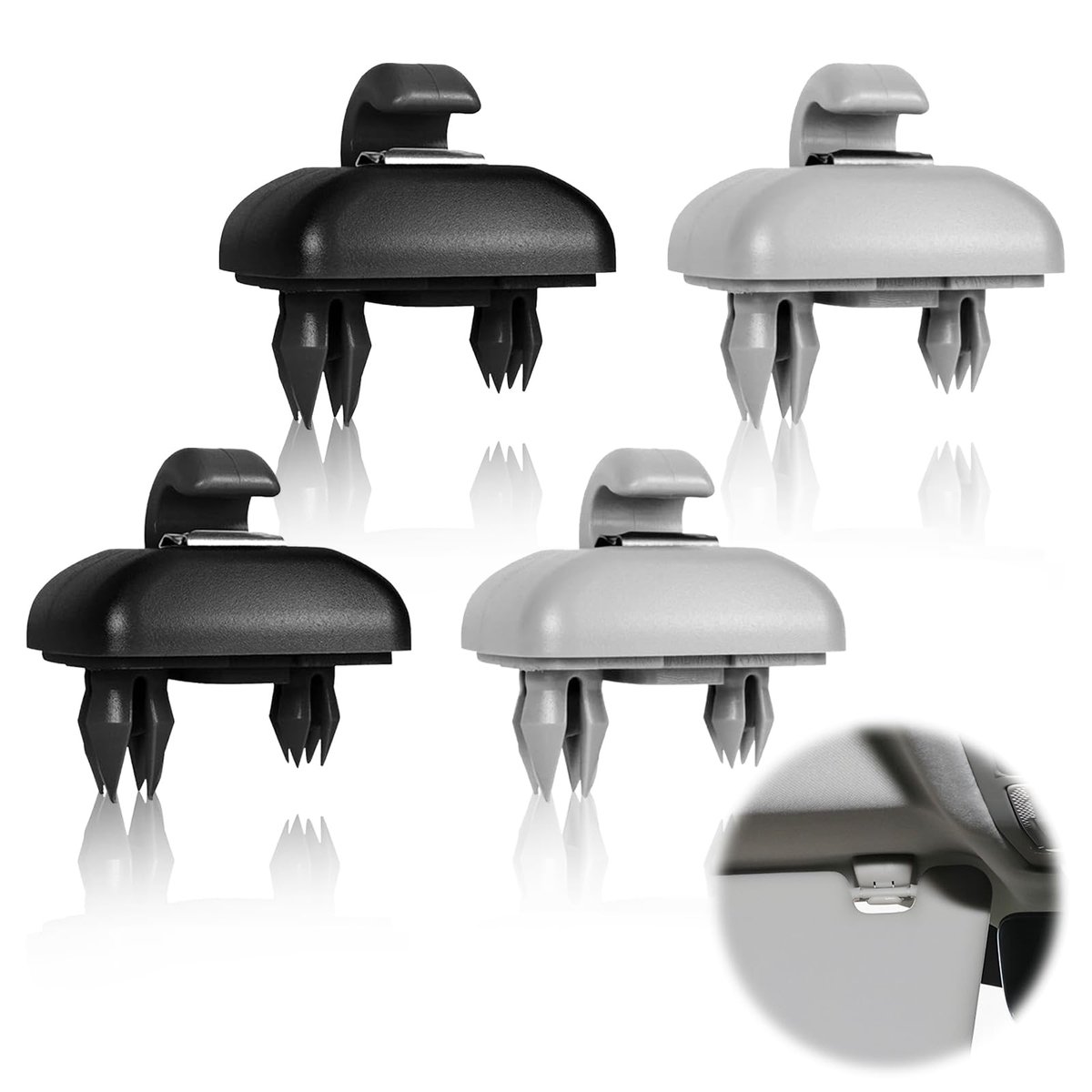 Zonnebrilhouder - Premium Set van 4 Zonneklep Interieur Accessoires Haak Clip Beugel, Ideale Vervanging voor Audi A4 B8 LA5A6Q5Q3 (8U0857562A)