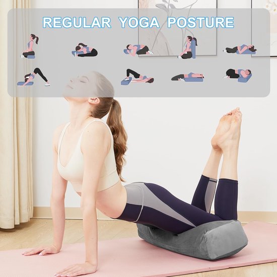 Yoga Bolster Kussen - Meditatiekussen Yogakussen - Restorative Yoga - Zachte Fluwelen Cover - 68.58 x 25.4 x 12.7 cm — afbeelding 4