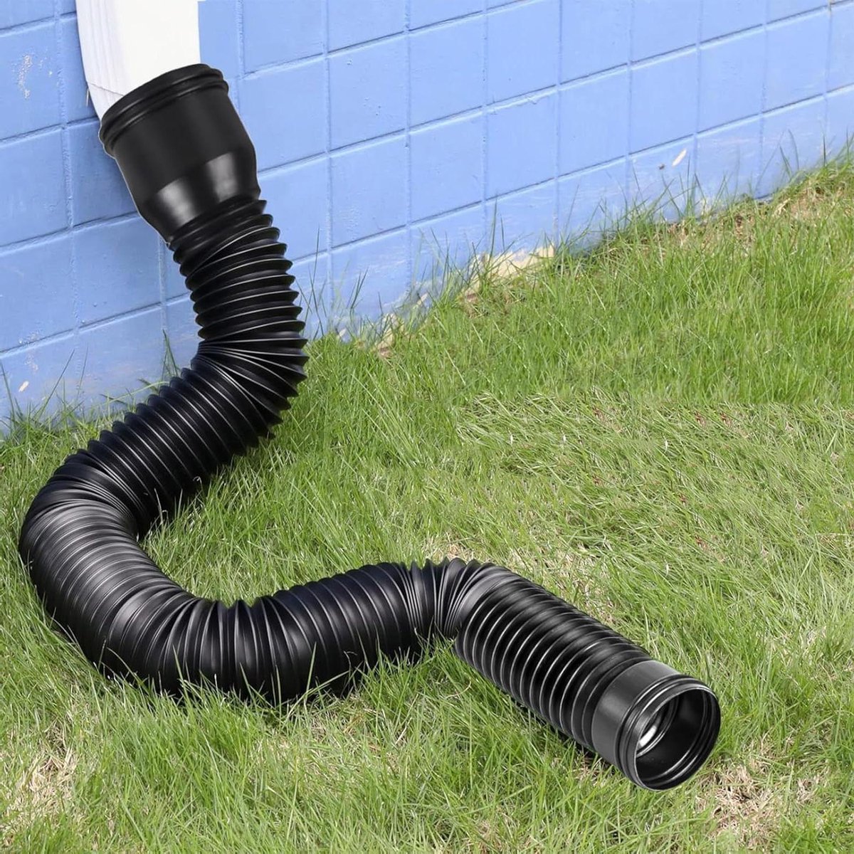 Regenpijp Verlengstuk - Flexibele Afvoer Dakgoot Verlenging - Water Afvoeren - Telescopisch Systeem - 50-150 cm - Zwart