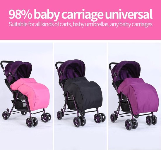 Babynestje Voetenzak - Universele Voetenzak - Baby Warm Houden - Windproof Waterproof - 60 x 40 cm - Roze — afbeelding 3