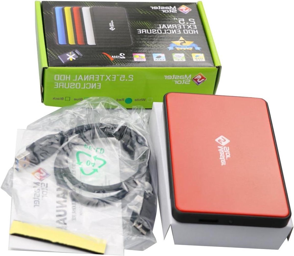 Externe Harde Schijf - Draagbare Opslag - Bestanden Overzetten - Ultradun Compact Design - 500 GB - Rood