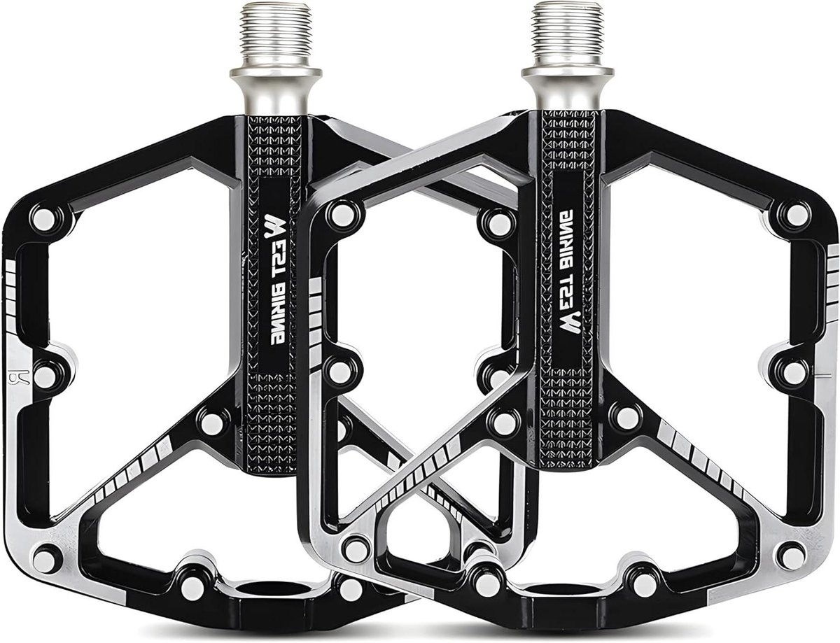 Fiets pedalen paar - Platte pedalen - Veilig fietsen - Lichtgewicht aluminium - 92mm x 115mm - Zwart