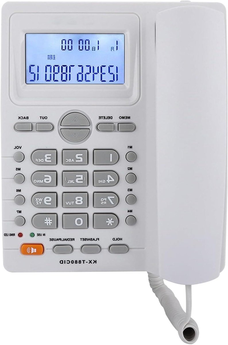 Vaste Telefoon - Bureau Telefoon - Duidelijk Communiceren - Inclusief Rekenmachine - 22 x 22.5 cm - Wit