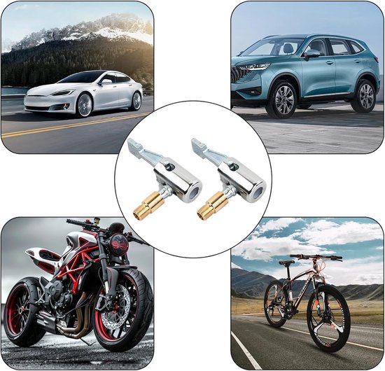 2x Universele Luchtpomp Adapter Nozzles voor Auto, Motor en Fietsbanden — afbeelding 5