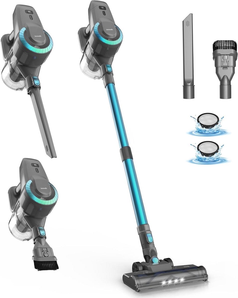 Draadloze Stofzuiger - Handstofzuiger Lichtgewicht - Dagelijkse Reiniging - 6-in-1 Configuratie - Tot 40 Minuten - Waterval