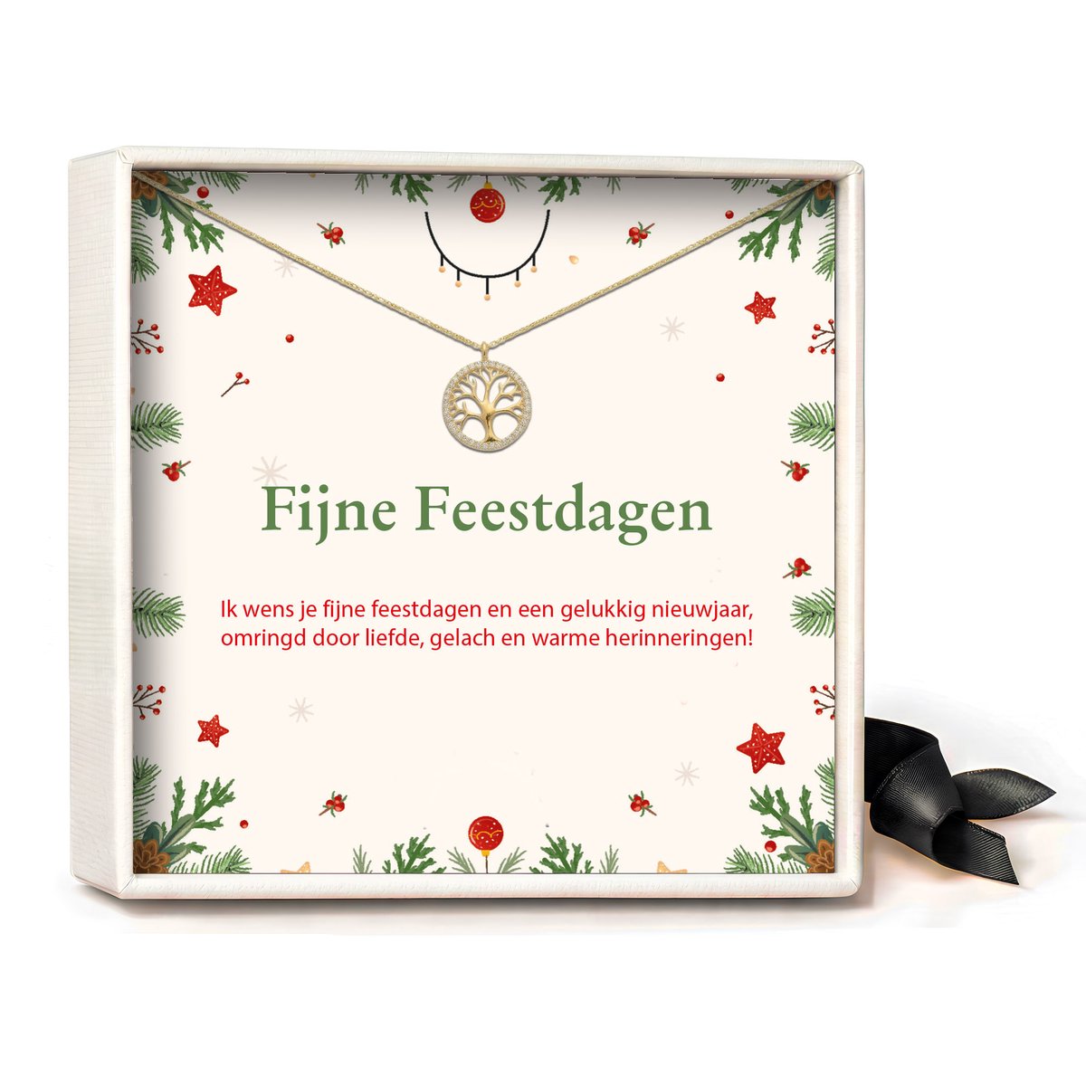 Pera Jewelry - 925 sterling zilveren Levensboom Ketting - Fijne - Collier - Ketting Dames - Ketting met Hanger