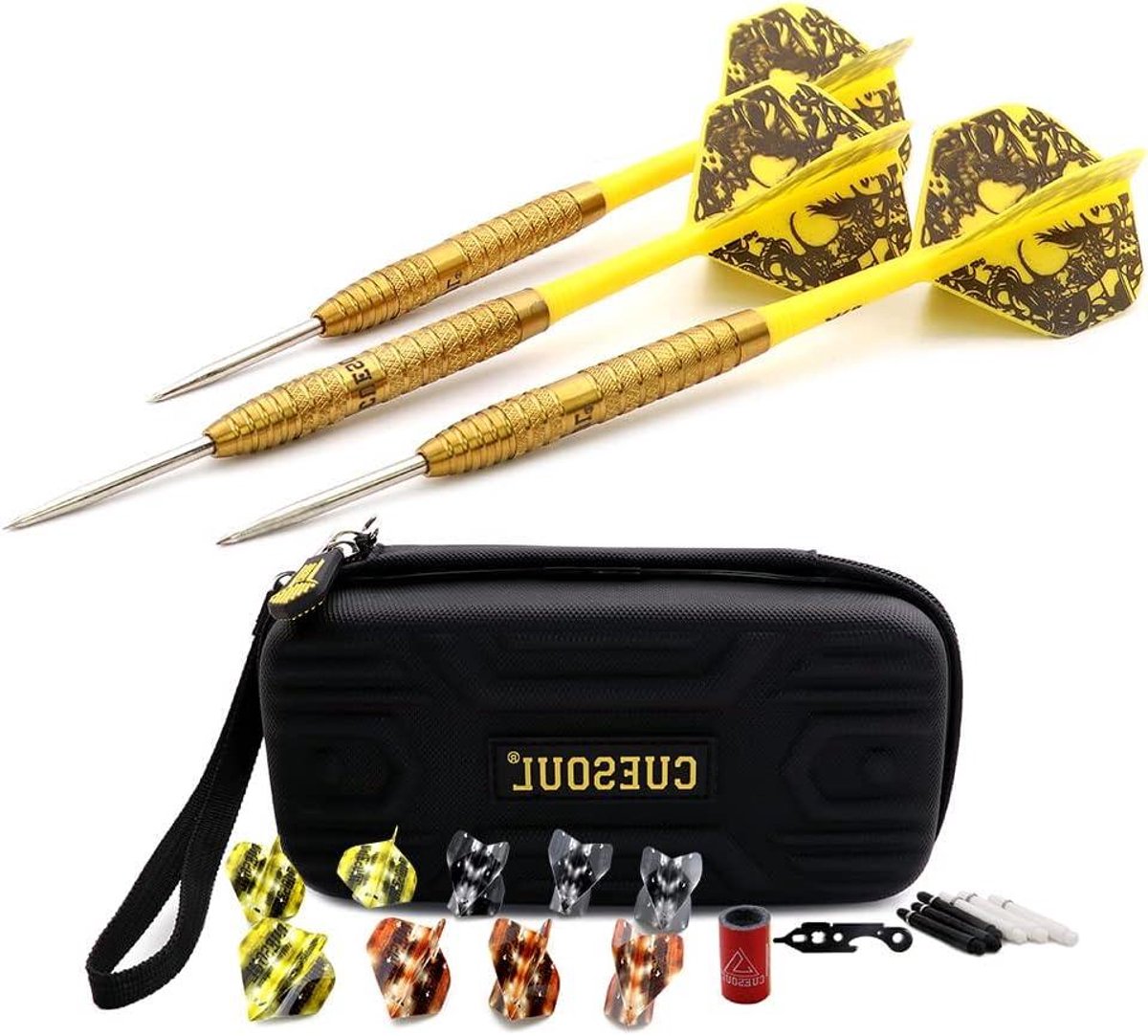 Dartset Stalen Punt - Darts Set - Precisie Spel - 90% Wolfraam - 26 gram - Zilver