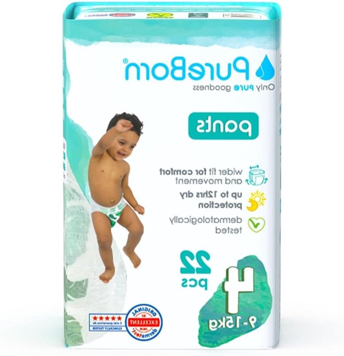 Baby broekjes - Luier broekjes - Droog houden - Dermatologisch getest - Maat 4 (9-15kg) - Wit