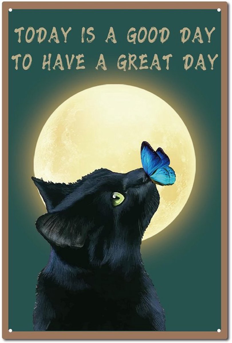 By shayne - Zwarte Kat Decor - Vintage Retro Muurkunst - IJzeren