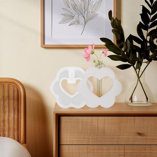 2 stuks vaas siliconen mal met 2 acryl reageerbuisjes, DIY vazen hars mallen, vaas gietmallen, bloemen vaas siliconen mallen voor DIY ambachtelijke decoratie — afbeelding 5