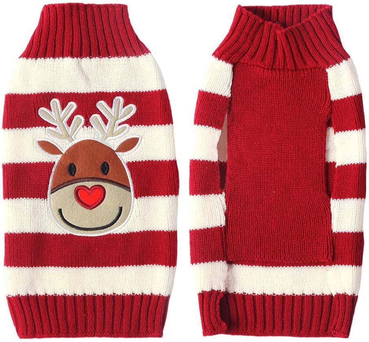 Truien, Kerst Rendier Trui Voor Honden, Xmas Huisdier Jassen, Rood Huisdier Kleding, Winterkleding Voor Honden, Zachte en Duurzame Gebreide Bedrukte Puppytrui