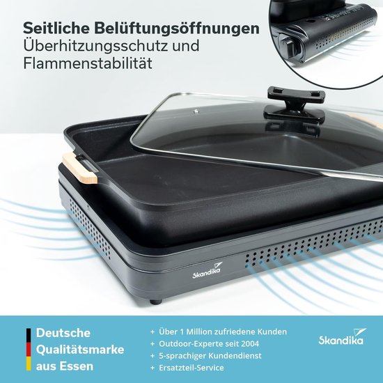 Gas Kooktoestel met Pan - Camping Kooktoestel Outdoor - Buiten Koken - Magnetische Cartouche Aansluiting - XL met Pan - Aluminium — afbeelding 2