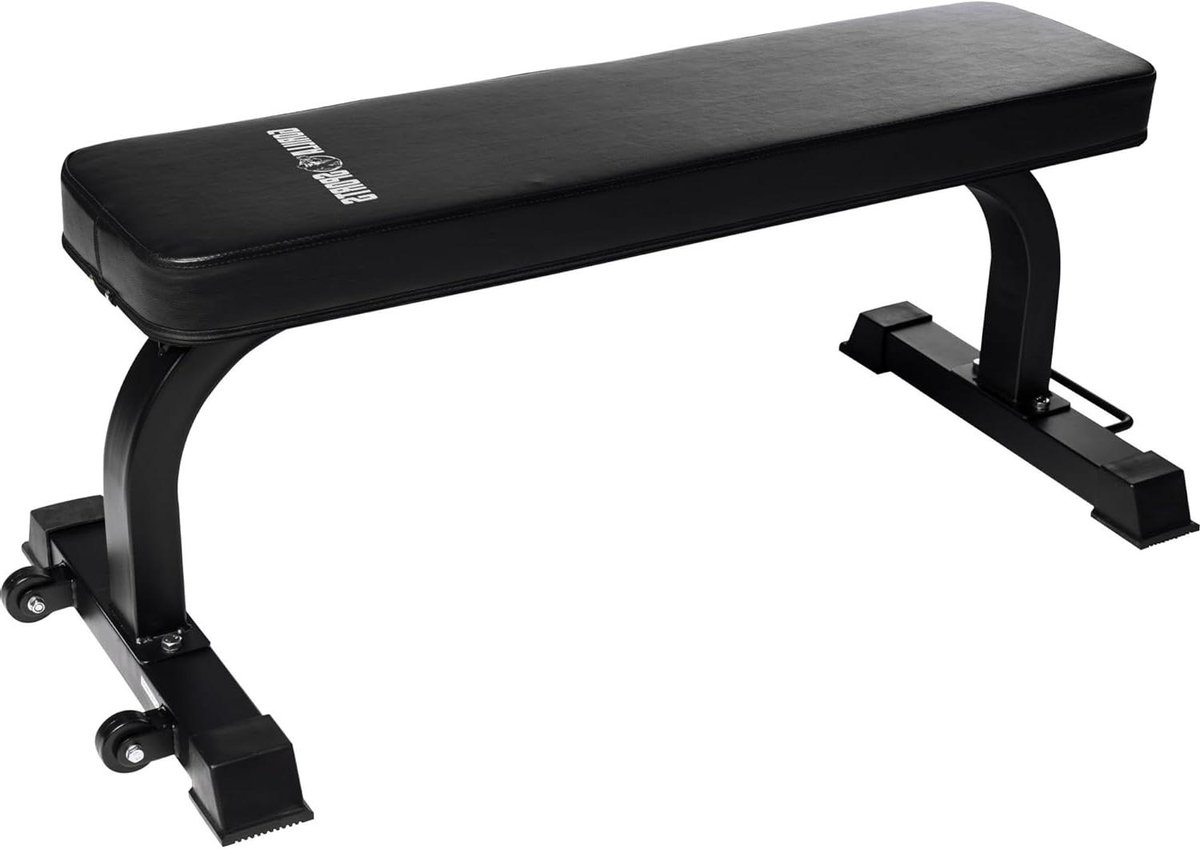 Fitness Bank - Trainingsbank Krachttraining - Kracht opbouwen - Met wielen - 200 kg belasting - Zwart