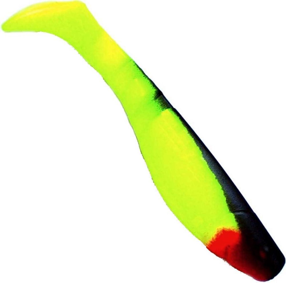 Rubberen Vis Lure - Zachte Kunstaas - Vissen Op Roofvis - Sterke Druk Golven - 11 cm - Fluo Geel Zwart