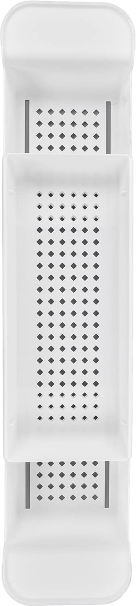 Badbak voor Uitbreidbare Badkuip Caddy Tray - Multifunctioneel Organisatorrek voor Badkuip, Antislip Kaars, Handdoek, Boek, Wijn, Telefoon - Verstelbare Lengte, Grijs (WHITE)