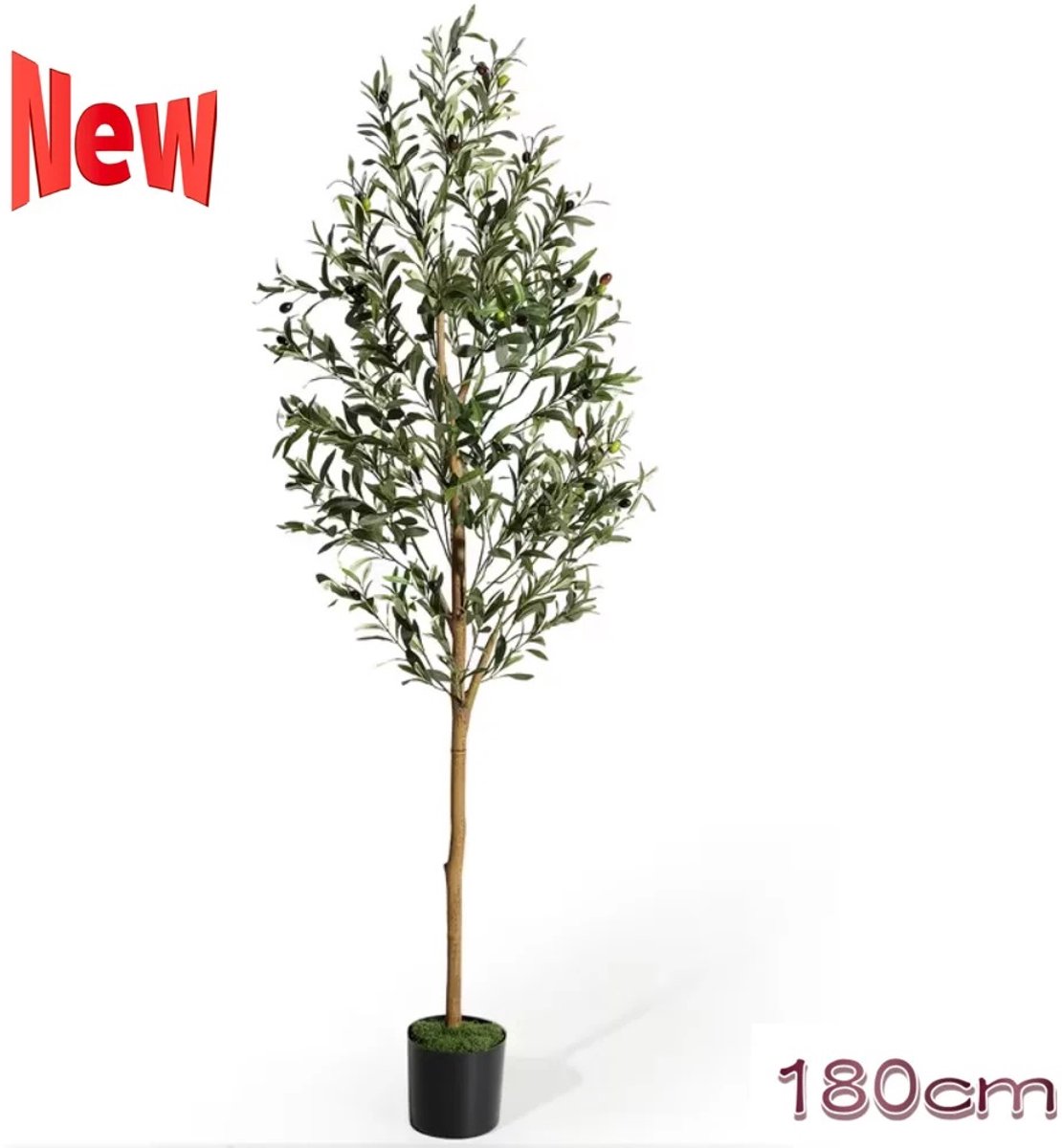Joorly Olijfboom - Kunstplant - Kunstmatige Olijfboom - Kunstplant met houtenstam - 180cm hoog