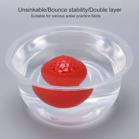 Drijvende Golfbal - Oefenbal Water - Golf Oefenen - Niet Zinkend Ontwerp - 42.67 mm Diameter - Rood — afbeelding 3