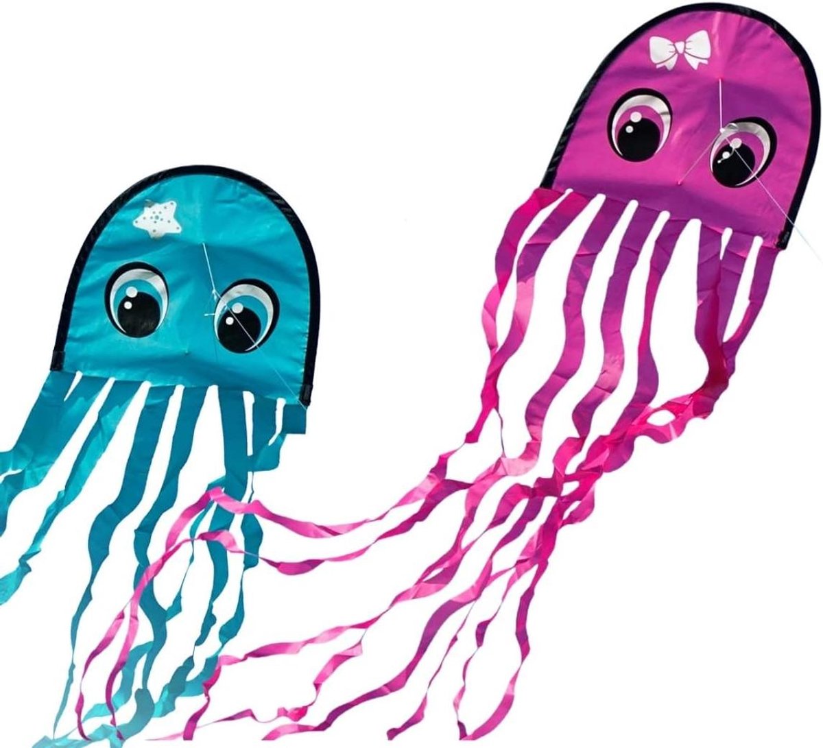 Octopus Draak Vlieger - Inleglijn Kind Vliegend Speelgoed - Buiten Spelen - Scheurbestendig Polyester - 160 x 25 cm
