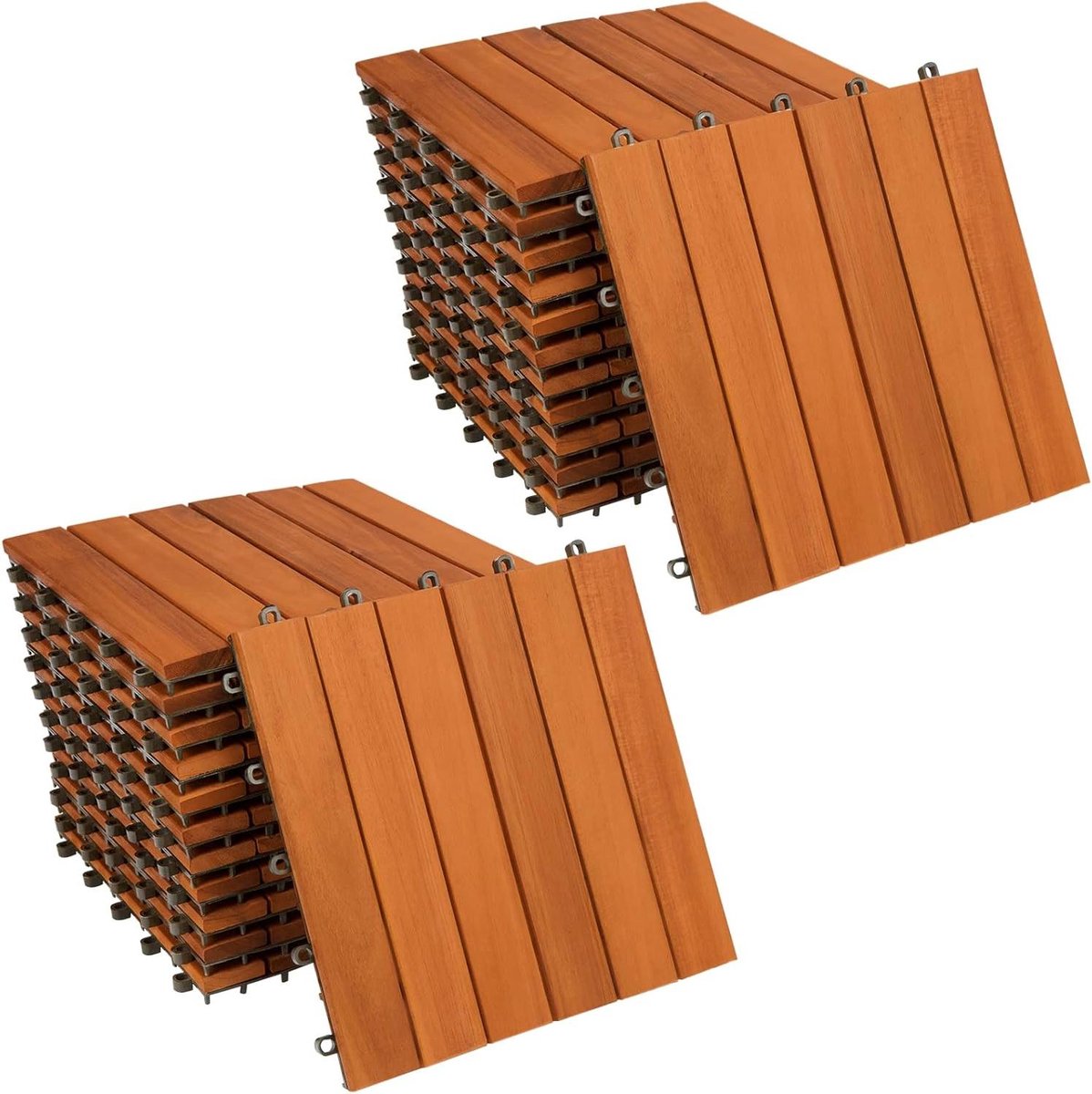 Houten Tegels - Terrastegels Balkontegels - Buitenruimte Inrichten - FSC Gecertificeerd Acaciahout - 2m - Natuurlijk Hout
