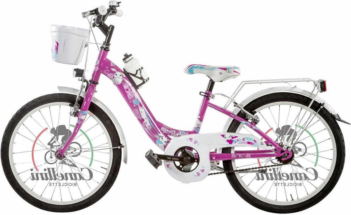 Meisjesfiets Venere - Kinderfiets - Stadsverkeer - Met zijstandaard - 20 inch - Fuchsia