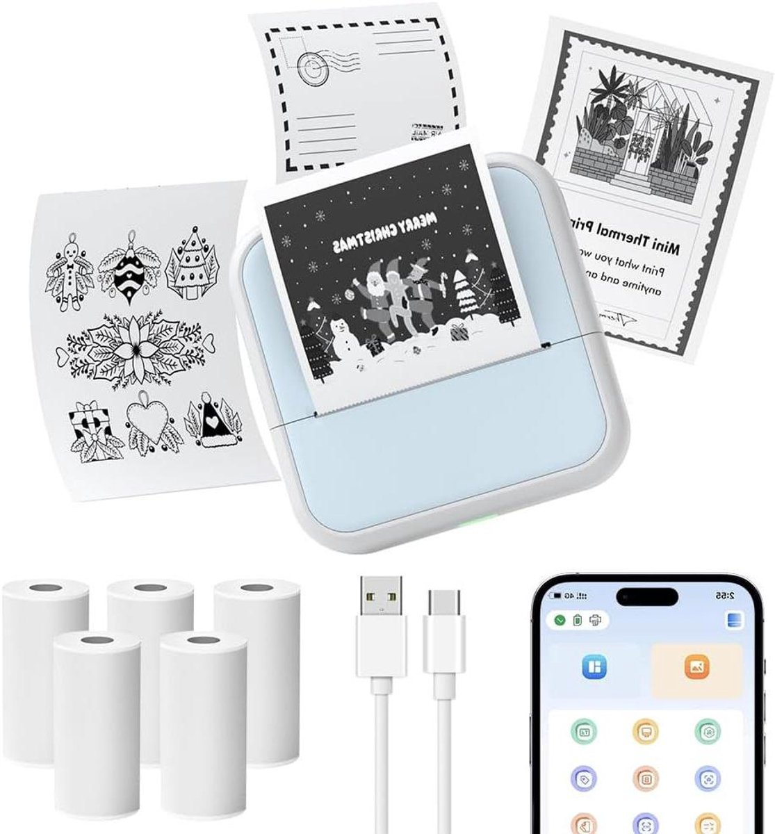 Mini Fotoprinter - Thermische Printer Draagbare Printer - Foto's Notities Printen - Inktloze Bluetooth Technologie
