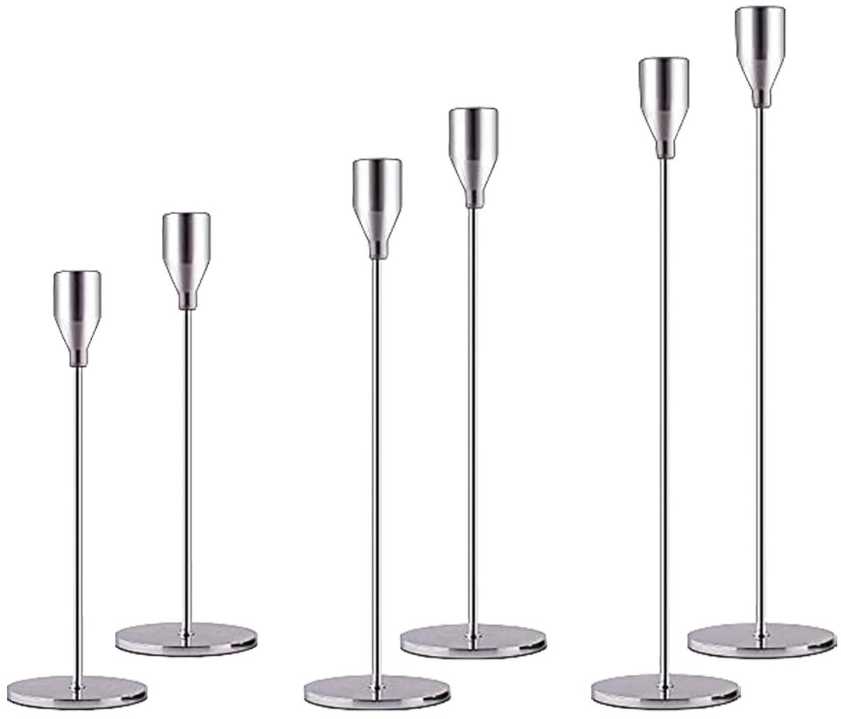 Kandelaar, 3 stuks voor staafkaarsen, schoorsteenmantel, kaarsenhouderset voor middelpunt op tafel, moderne hoge kaarsdecoratie voor bruiloft, feest, diner, jubileum