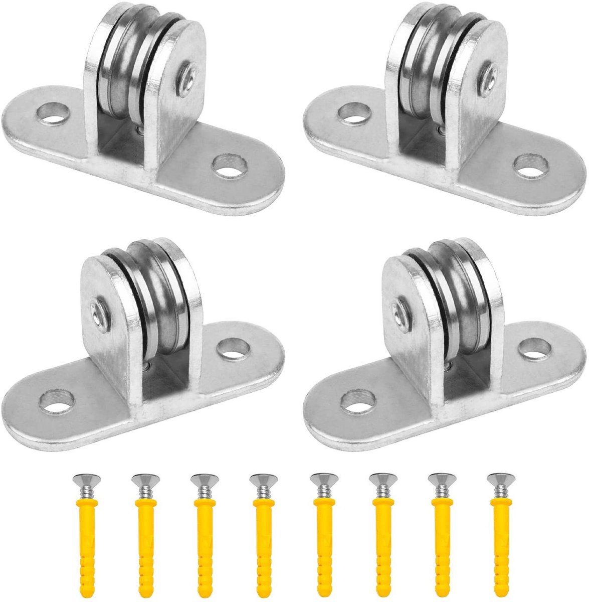 Afbuigrollen Staalkabels - Kabelrollen Katrol - Fitness en Waslijnen - Roestvrij Staal - 60 mm - Zilver