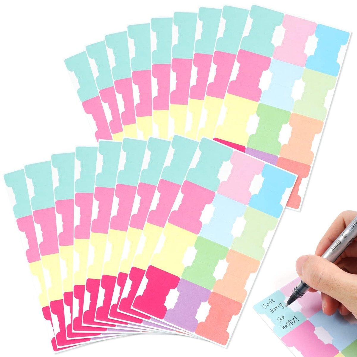 Dailygoods- Index Plakstrips 240 Stuks - Beschrijfbare Markeerstiften - Gekleurde Indextabs - Pagina-Markering - Veilig Materiaal - Soepel Schrijven - Indexlabels