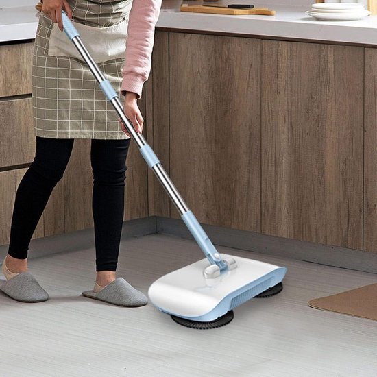 Tapijt Veegmachine - Handveger Mop - Vloeren Reinigen - 3-in-1 Ontwerp - 118.3H cm - Blauw — afbeelding 3