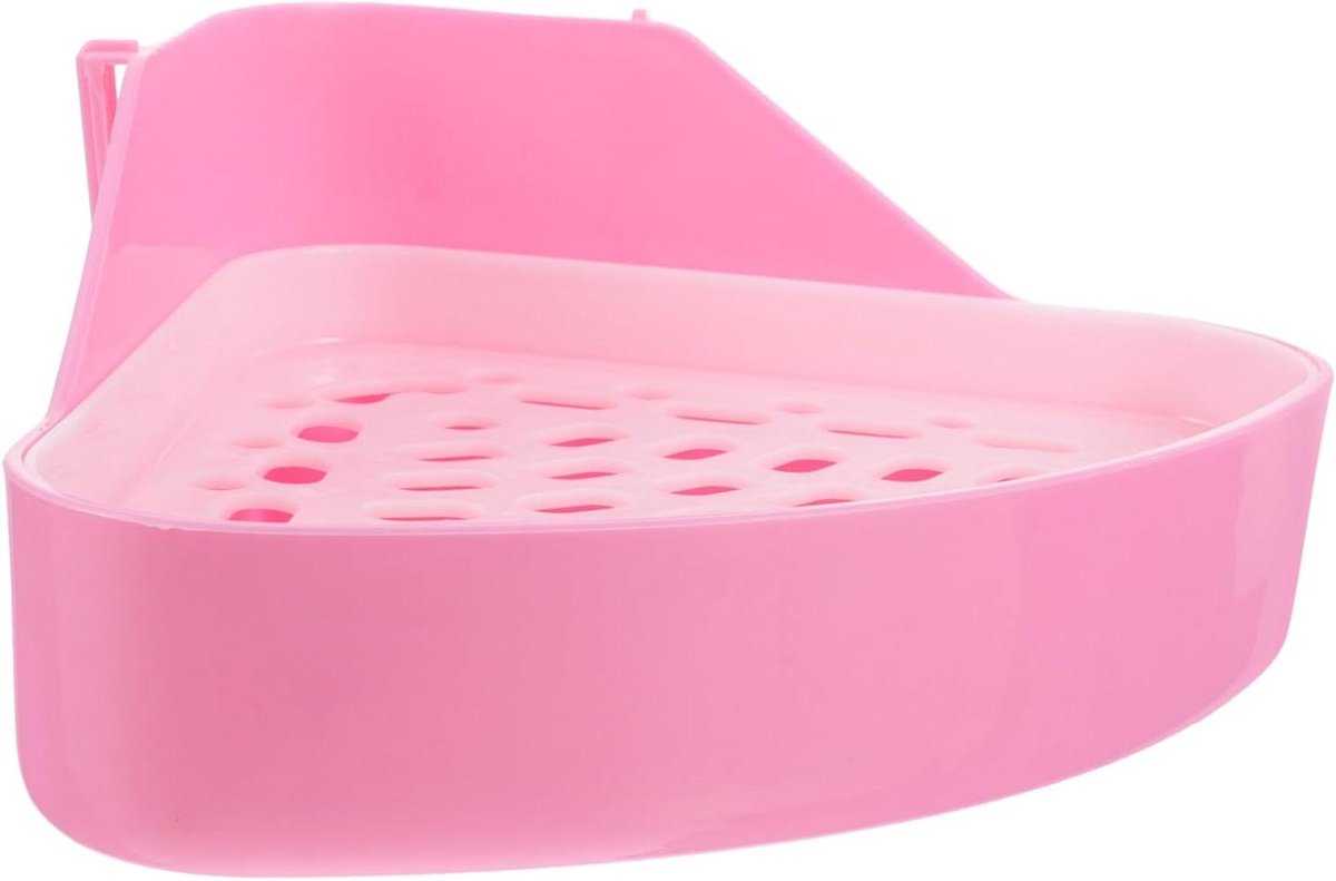 Konijnen Toilet - Hok Toilet - Zindelijkheidstraining - Verhoogd Anti-Spat Ontwerp - 25 x 19 x 20 cm - Roze