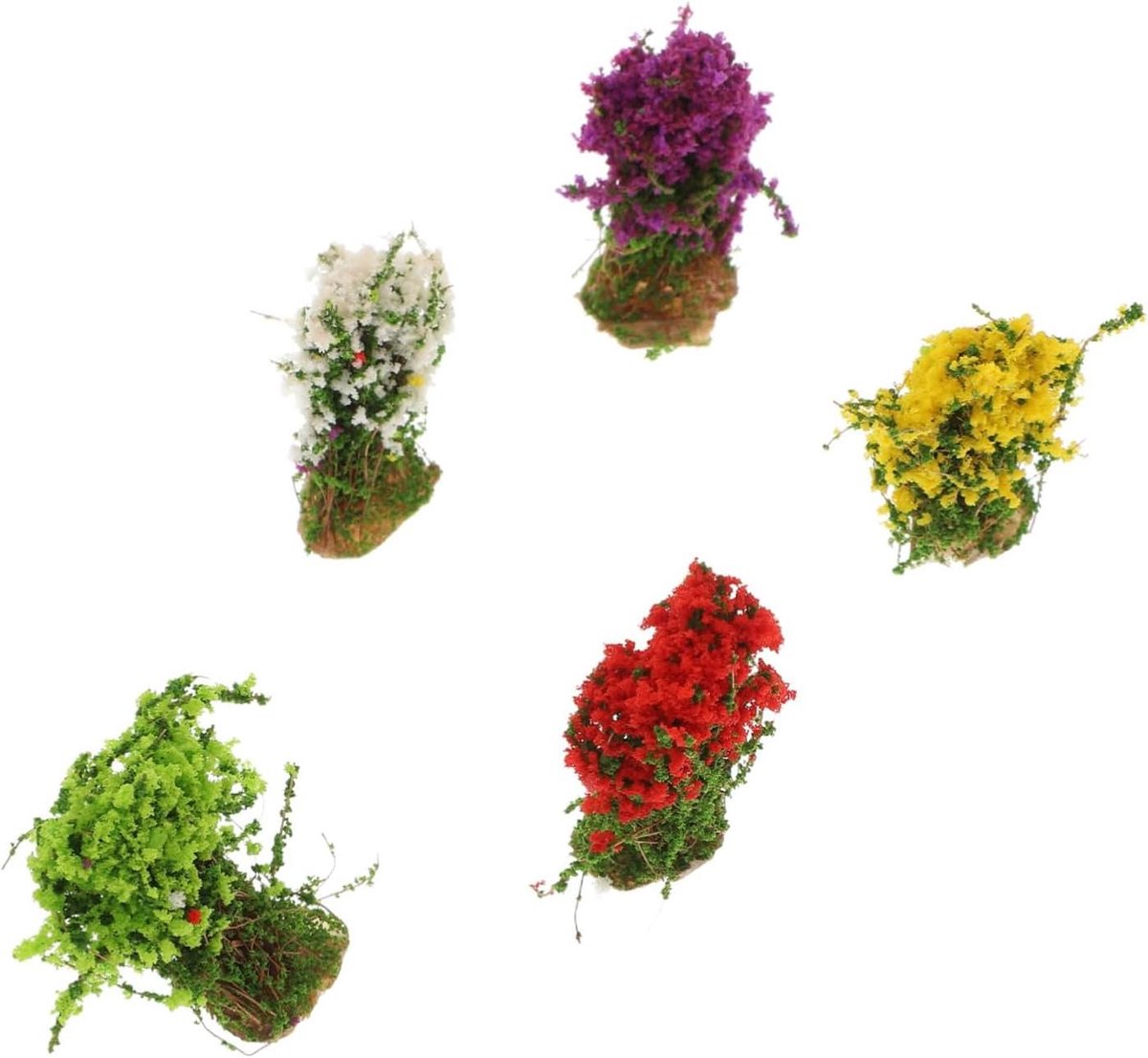 Mini Struiken Ornamenten - Kunstplantjes Micro Beplanting - Zandtafel Decoratie - Hars Miniatuur - 30x10x10 mm - Gemengde Kleur