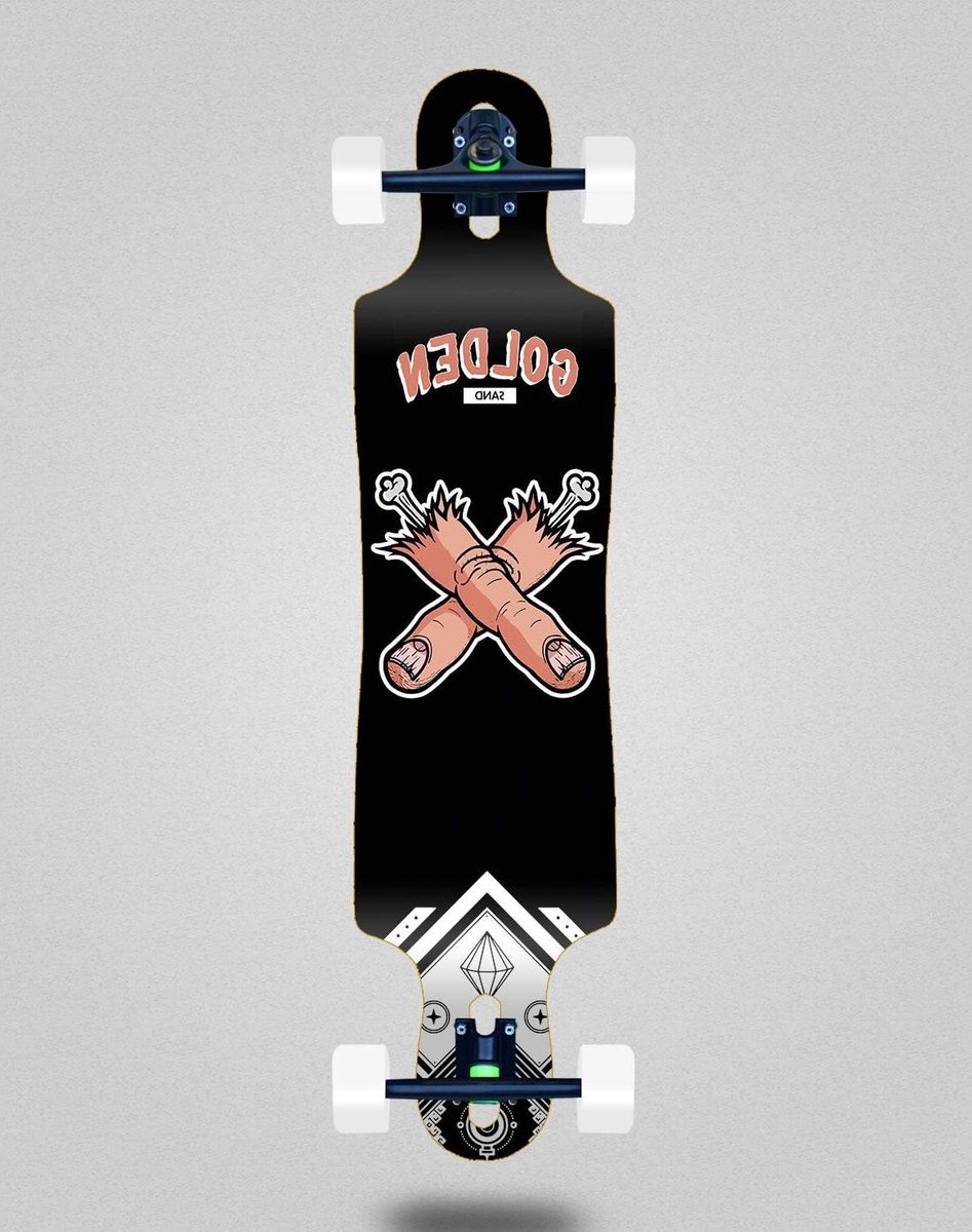 Longboard Skateboard Compleet Board Cruisen Staan Drop Through Deck 40 x 9 inch Zandkleur