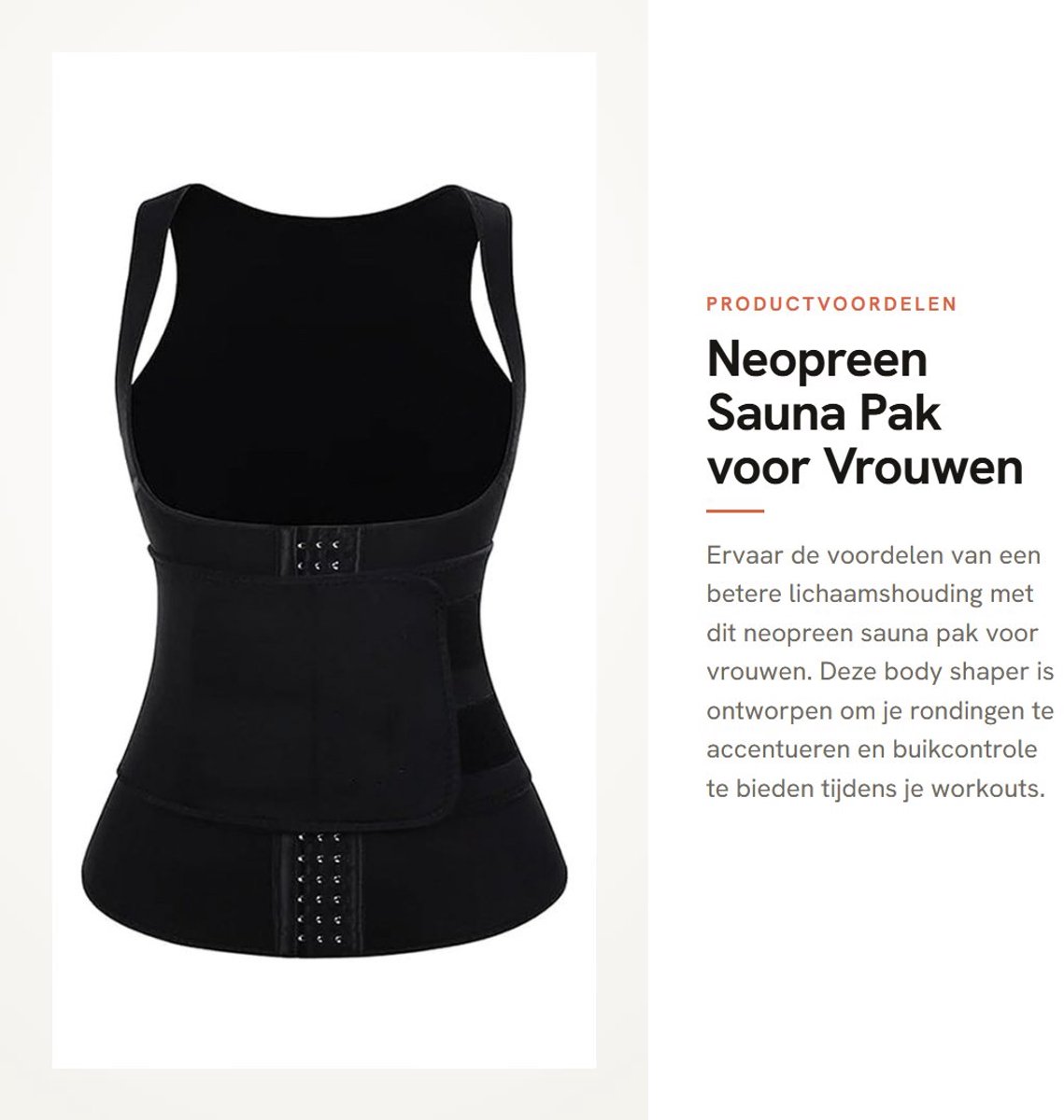 Dailygoods- Sauna Pak Neopreen Body Shaper - Taille Trainer - Verstelbare Riemen - Gewichtsverlies - Comfortabele Pasvorm - Drie Rijen Haken - Tailletrainer