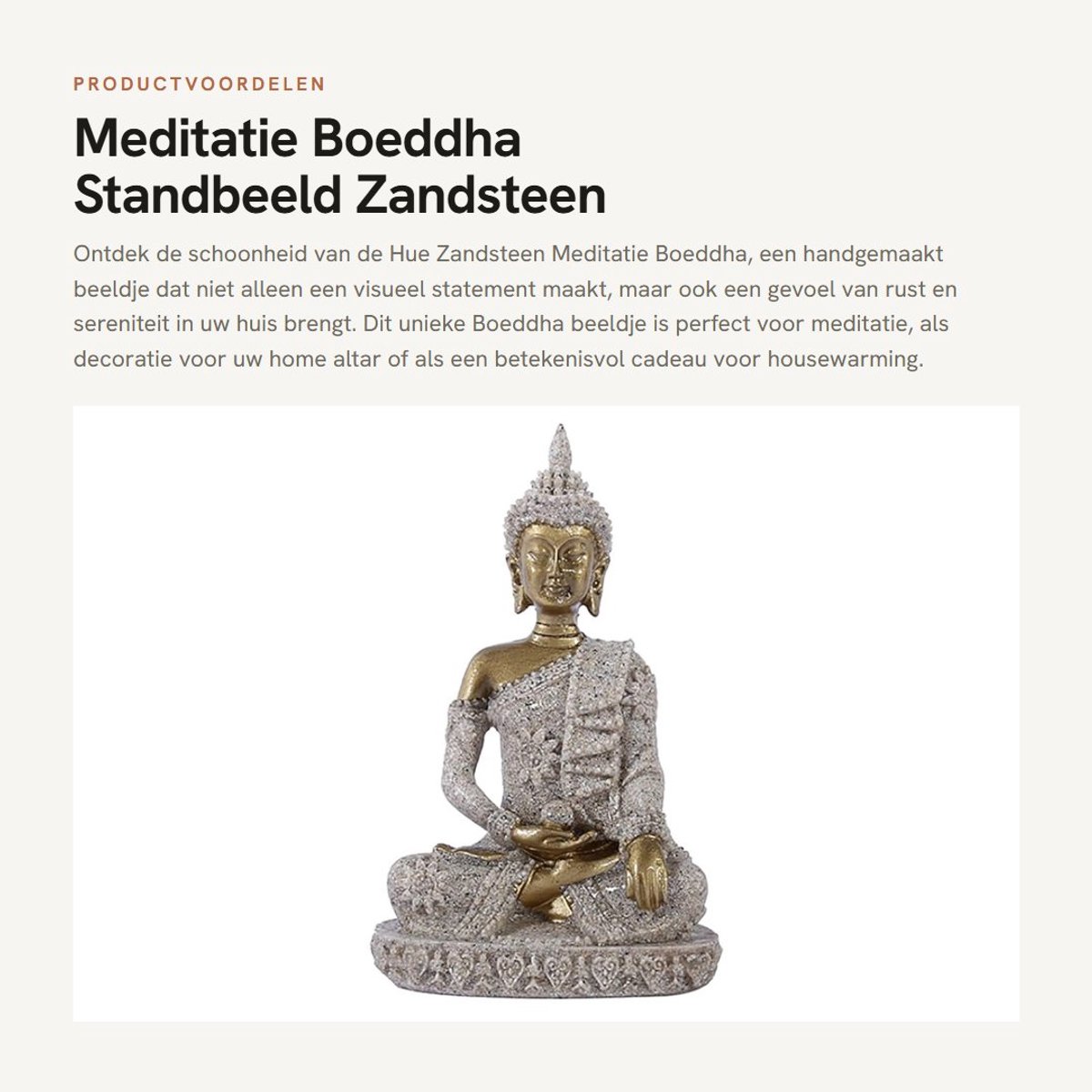 Dailygoods- Boeddha Beeldje Meditatie - Zandsteen - Hand Gesneden - Decoratief Element - Religieuze Sculptuur - Inspirerende Energie - Boeddha Standbeeld