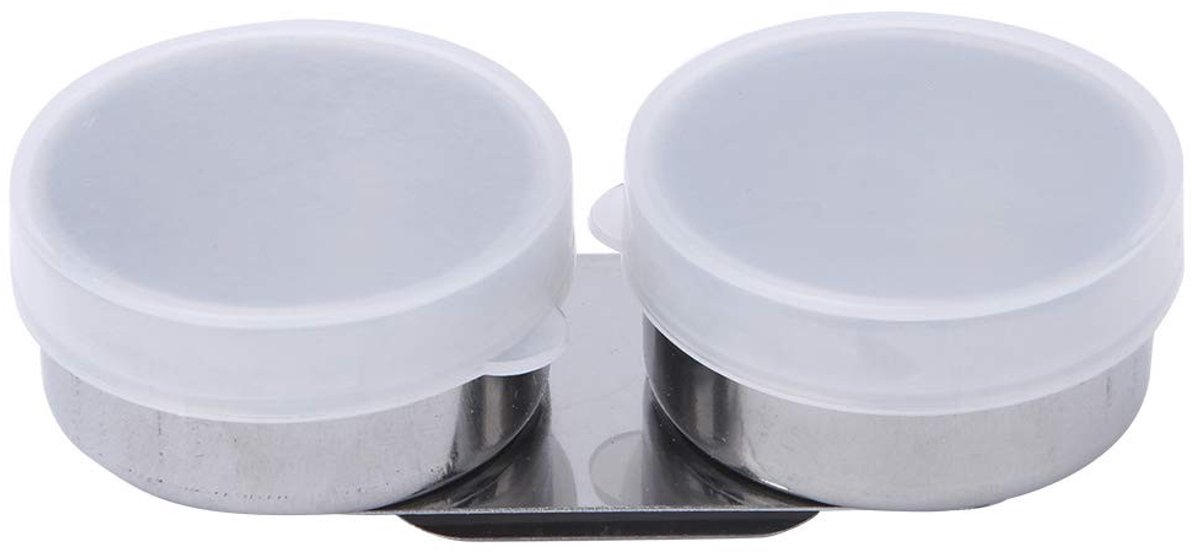 Dailygoods- Paletlepel Dubbele Roestvrij Staal - Brede Mond - Schroefdeksel - Onderste Clip - Voor Aquarel/Gouache/Acryl - Morsbestendig - Paletpot