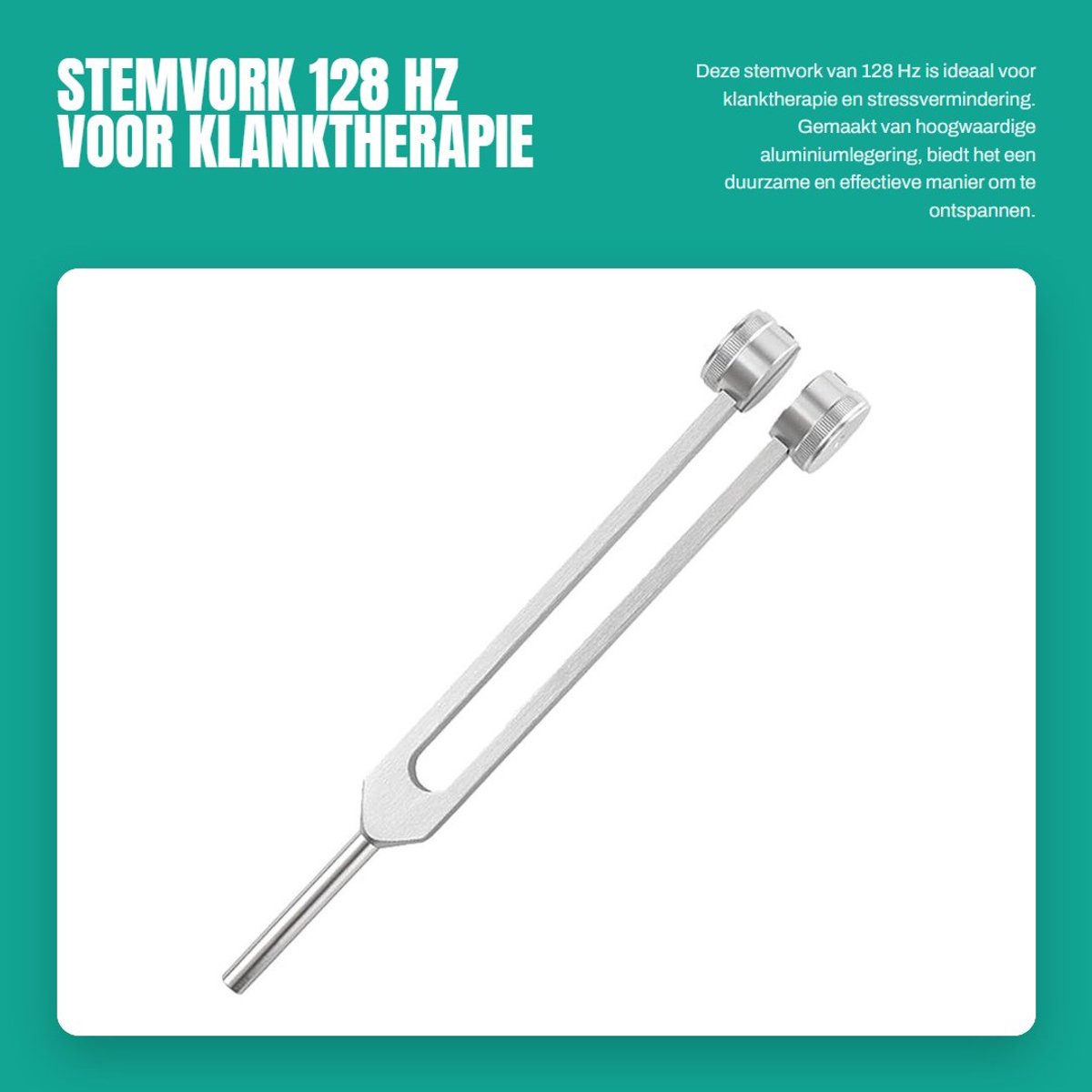 Dailygoods- Stemvork 128 Hz - Aluminiumlegering - Klanktherapie - Chakra Healing - Stressvermindering - Robuust en duurzaam - Geluidsvork