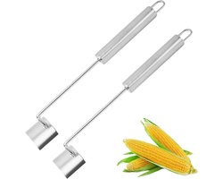 Maïs Stripper Tool - Keuken Gadget - Maïs Ontmantelen - Roestvrij Staal - 2 Stuks - Zilverkleurig