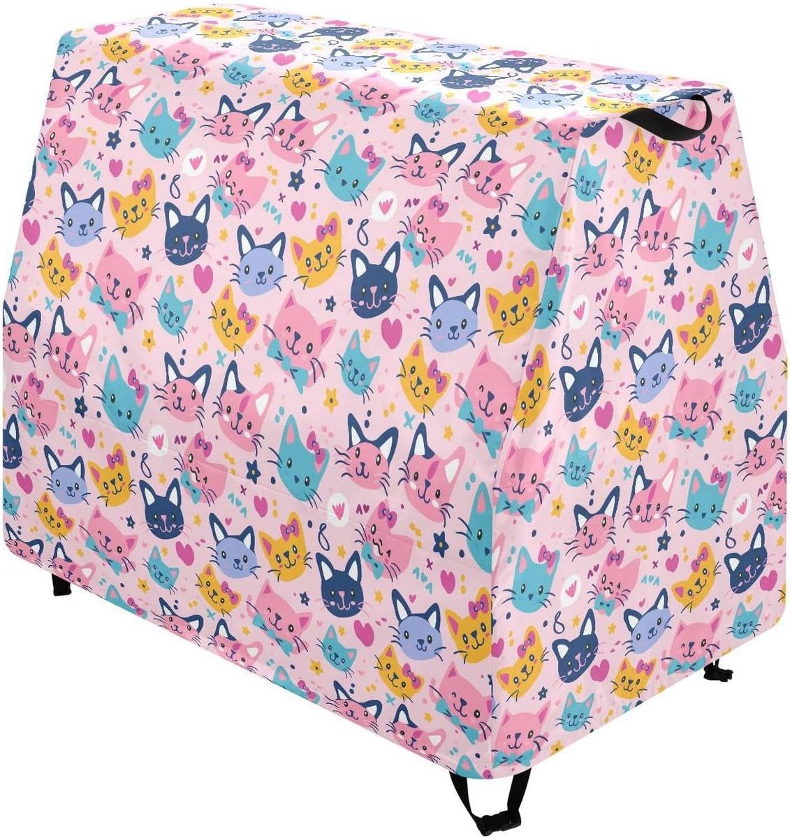 Speeltafelhoes - Water Tafel Cover - Buiten Speelgoed Beschermen - Uitgebreid Bevestigingssysteem - 25x33x41 Inch - Kleurrijke Katten