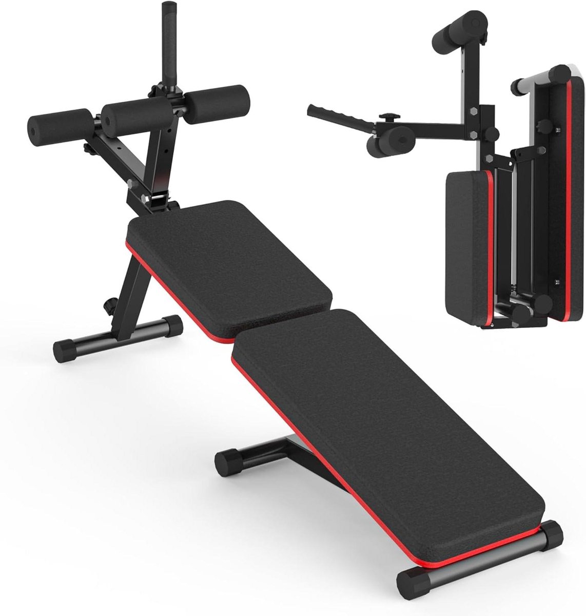 Verstelbare Trainingsbank - Fitness Bankje - Full Body Workout - Inklapbaar Ontwerp - 300 kg Capaciteit - Zwart