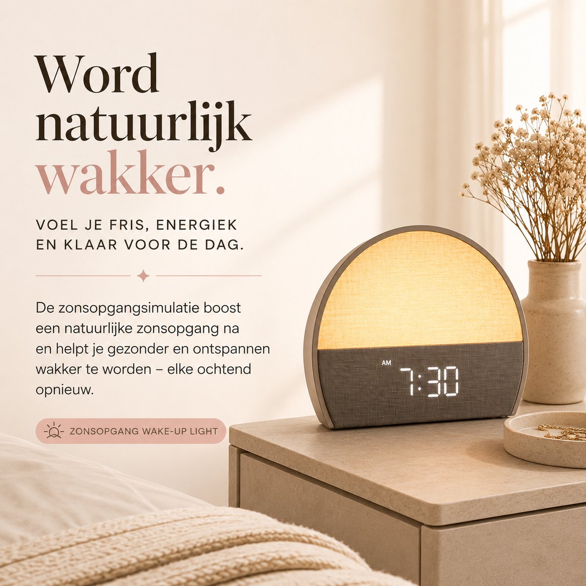 Wake up Light - Digitale wekker - Wekkerradio - licht wekker — cadeau in Wonen & Interieur - foto 2