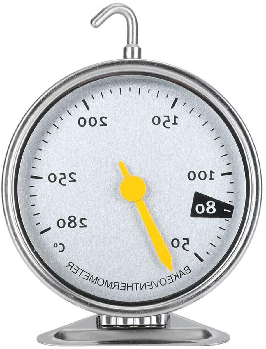 Grote Oven Thermometer van RVS met Haak - Nauwkeurige Temperatuurmeting van 50-280°C voor Keuken en Koken