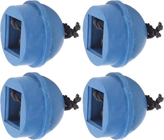 Houders voor pool cue krijt - 4 stuks rubberen biljart krijthouders met koordaccessoire - Chalk Hollow voor tafel - Zwart (Blauw) — afbeelding 4