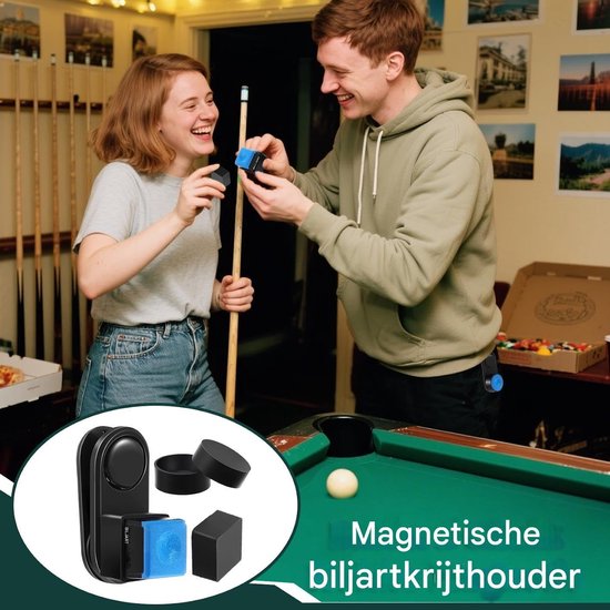 Keu Chalk Houder - Biljart Accessoire - Bal Sport Spel - Magnetische Bevestiging - Compact Formaat - Zwart — afbeelding 5